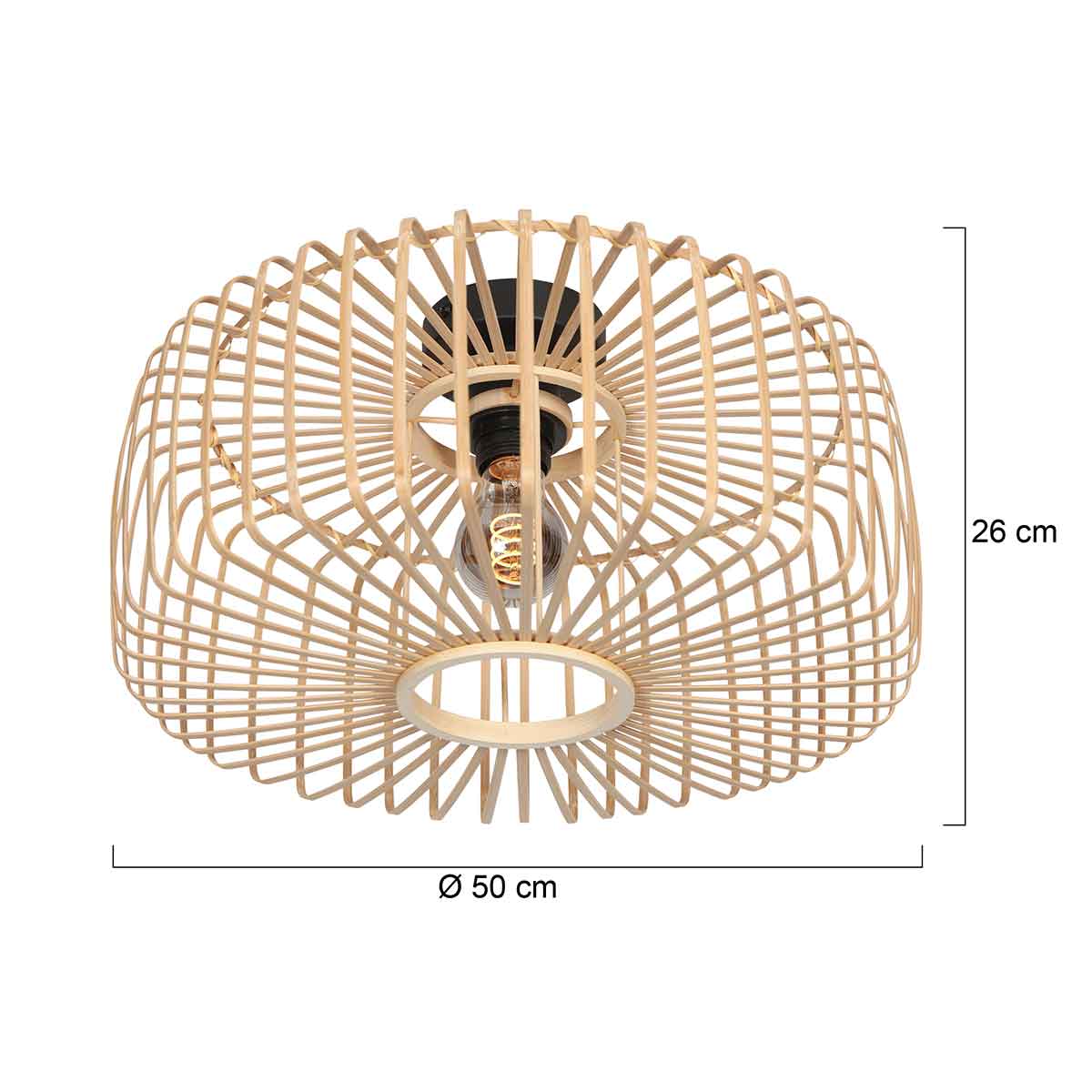 Plafonnier naturel et bohémien en bambou Bloeba Steinhauer – Image 7