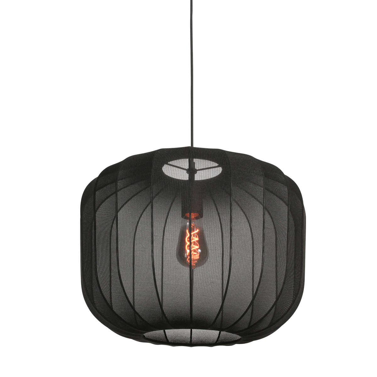 Suspension japandi noire en textile raffiné Anne Lighting Sable
