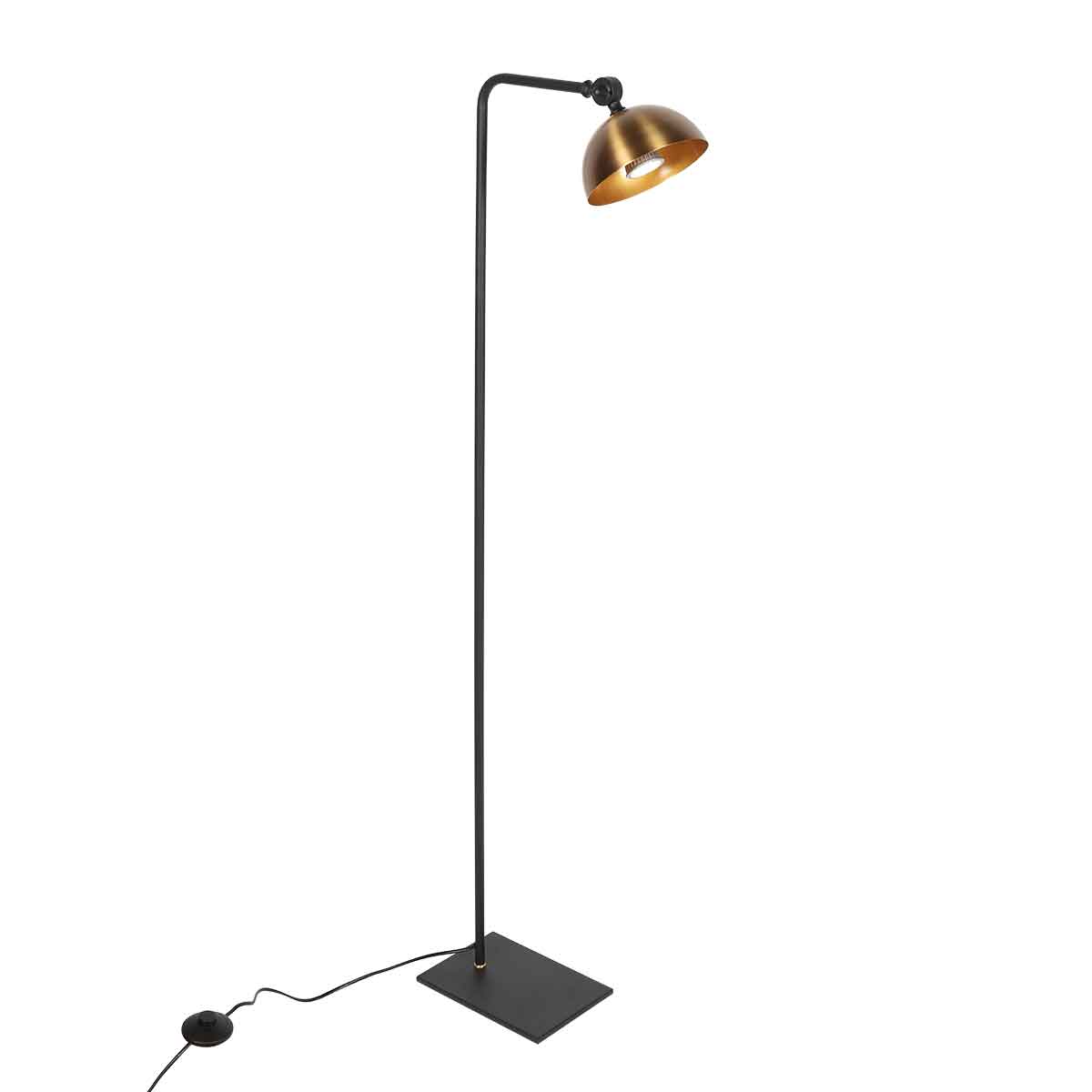 Lampe sur pied rétro noire avec abat-jour bronze Steinhauer Pintino – Image 2