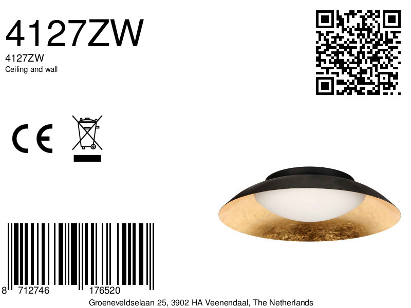 Plafonnier tendance en métal noir Steinhauer Ceiling and wall – Image 11