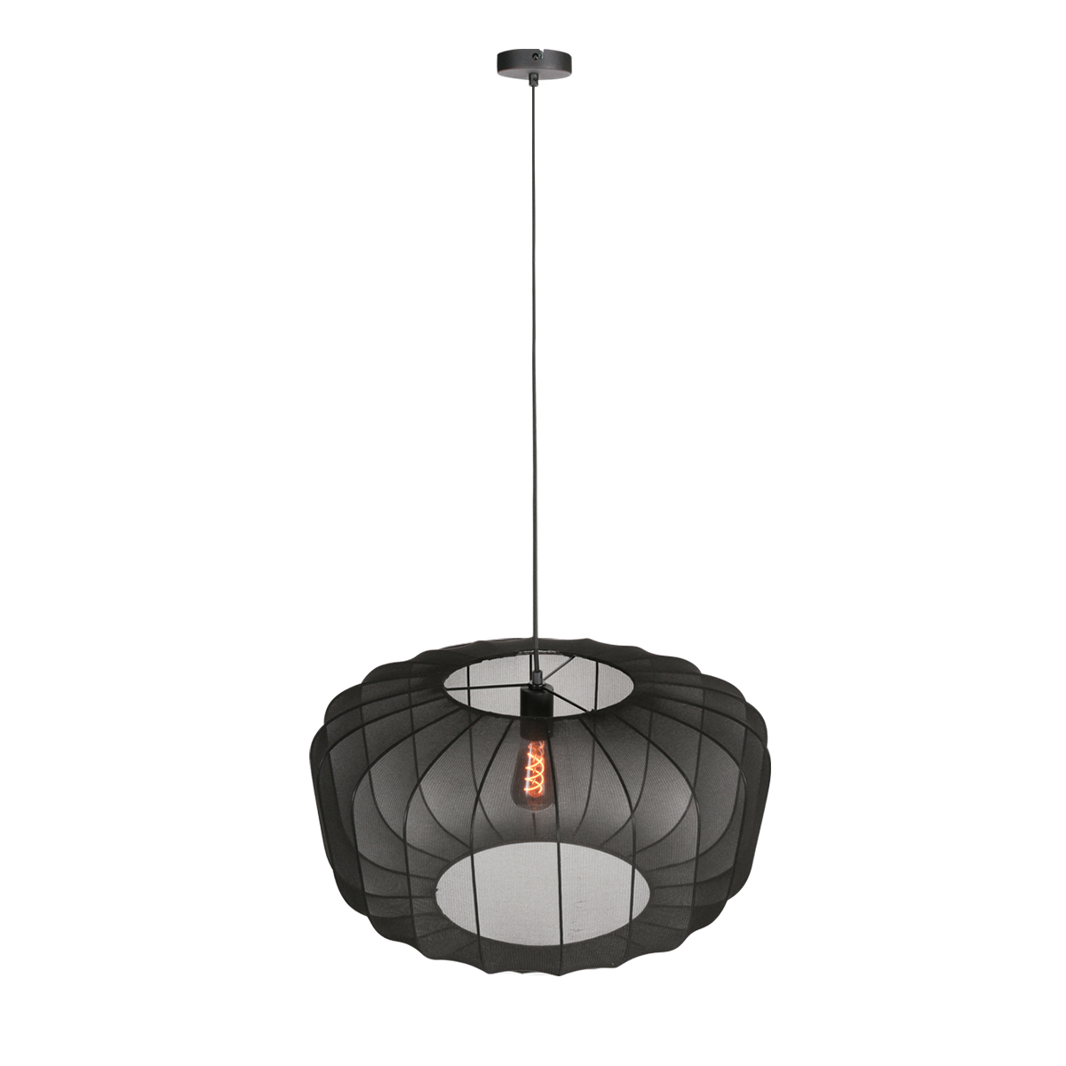 Suspension japandi noire en textile Anne Lighting Sable – Image 8