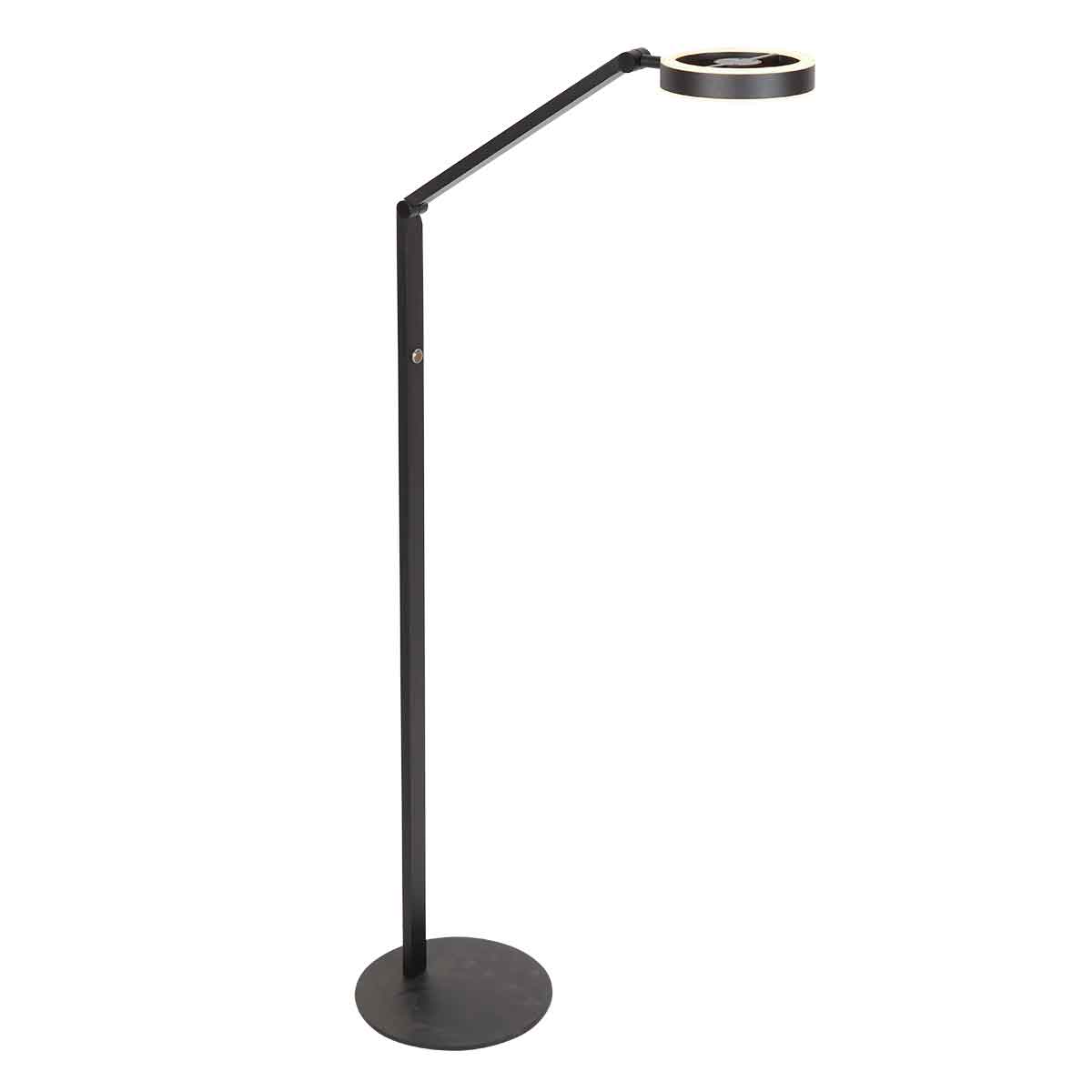 Lampadaire moderne en métal noir Steinhauer Ringlux