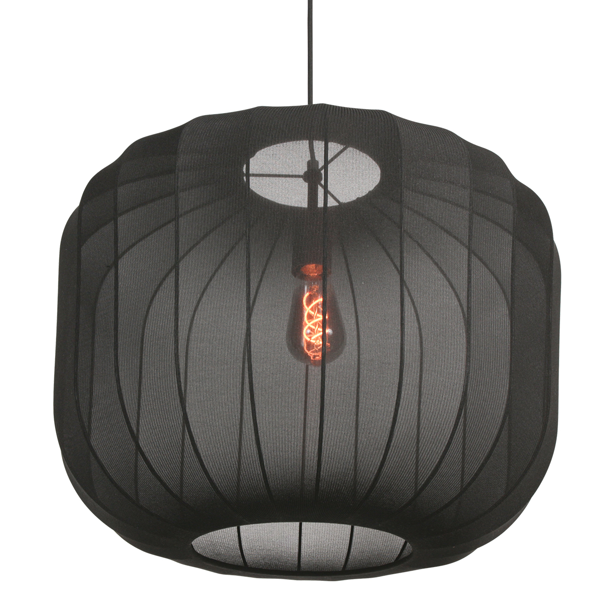 Suspension noire en textile transparent Anne Lighting Sable