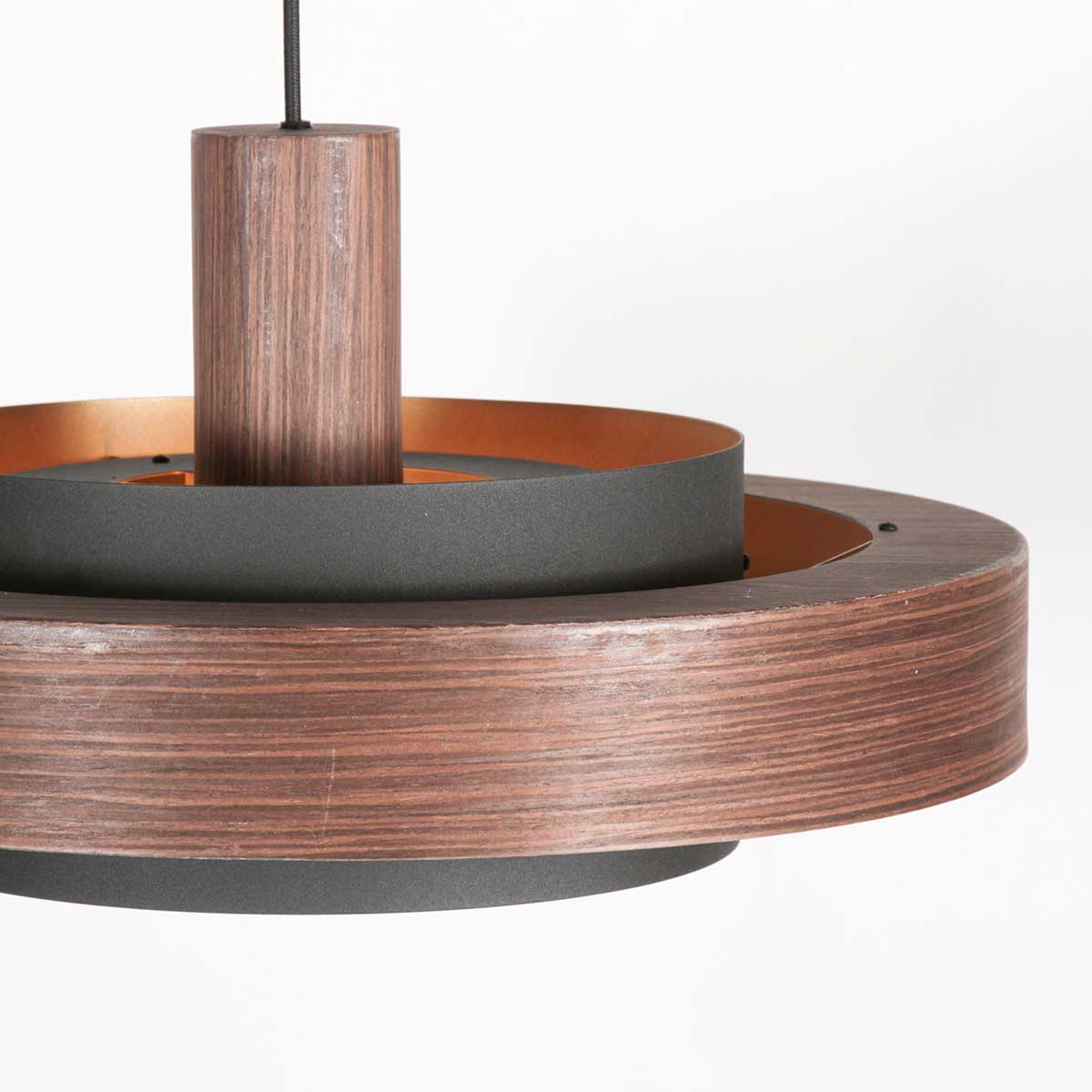 Suspension ronde rétro en bois Anne Lighting Flinter – Image 4