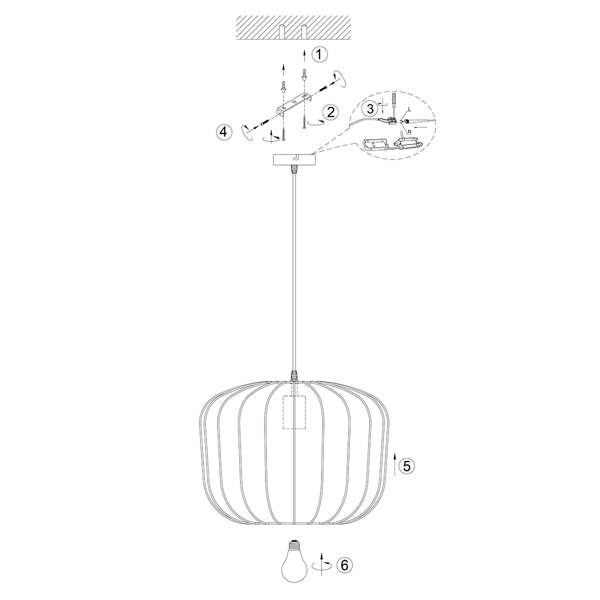 Suspension noire en textile transparent Anne Lighting Sable – Image 8