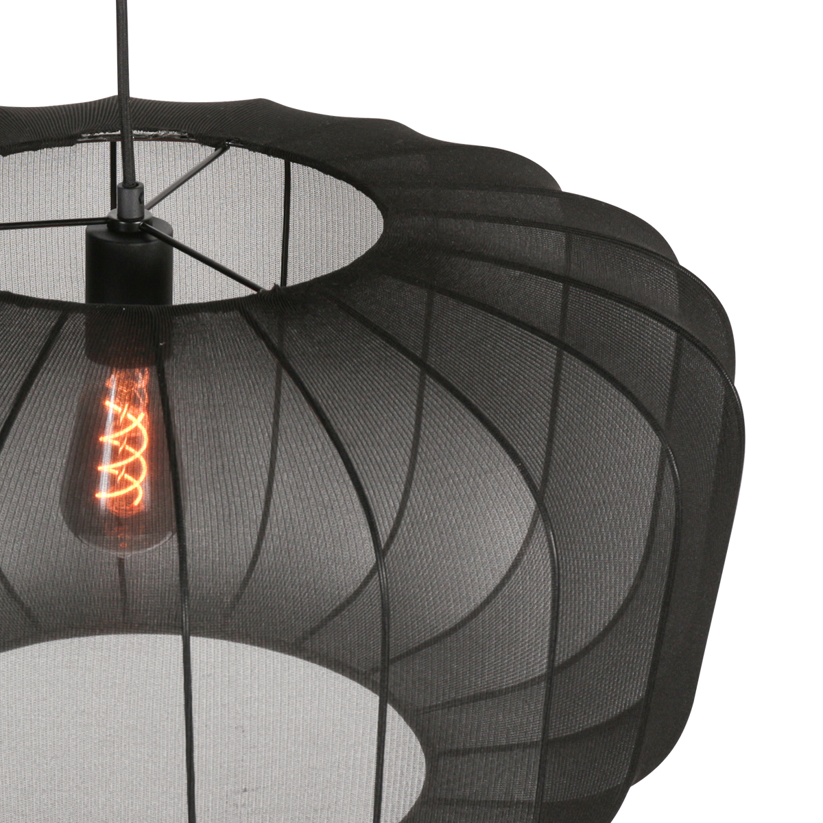 Suspension japandi noire en textile Anne Lighting Sable – Image 4