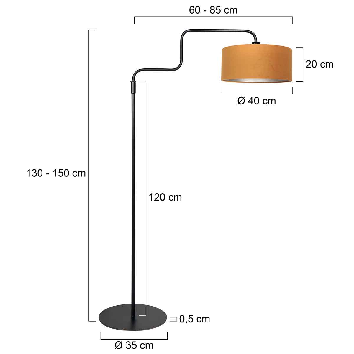 Lampadaire en velours doré pour une touche luxueuse et élégante Steinhauer Bloeba – Image 6