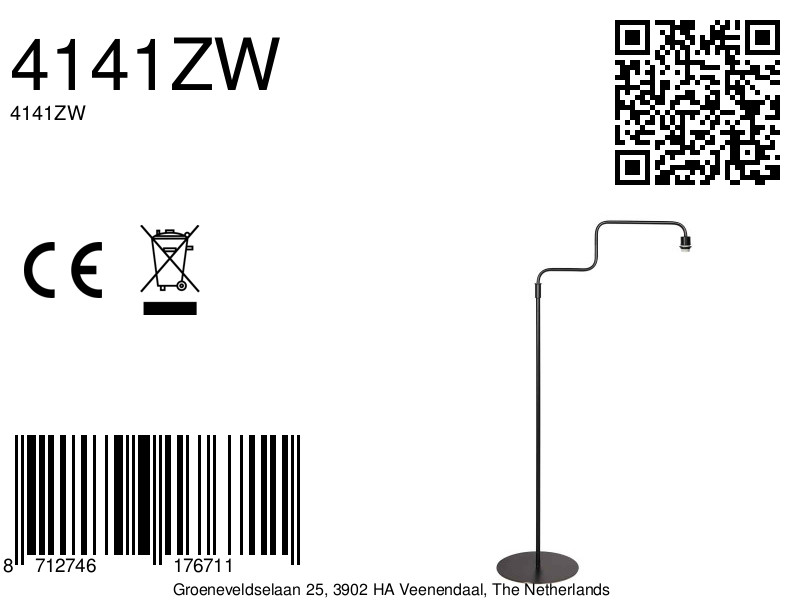 Lampadaire tendance en métal noir Steinhauer Bloeba – Image 13