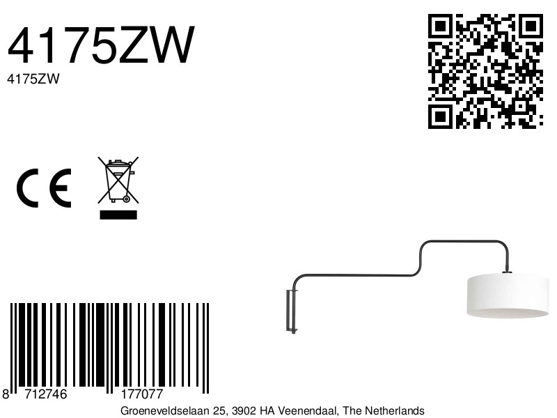 Applique murale combinant métal blanc et noir pour un contraste élégant Steinhauer Bloeba – Image 13