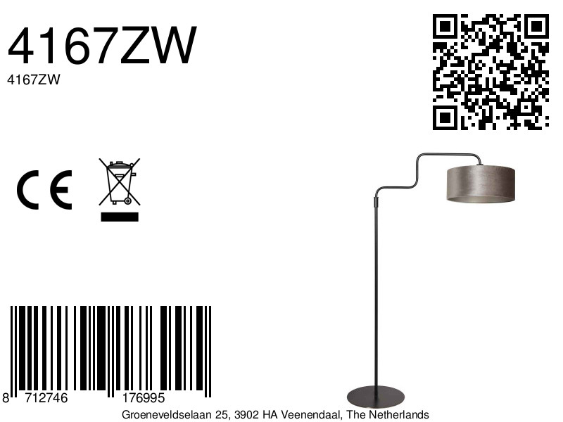 Lampadaire en métal argenté avec finition brillante et raffinée Steinhauer Bloeba – Image 16