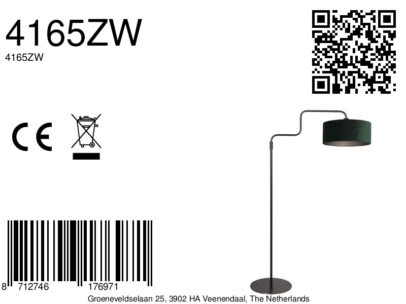 Lampadaire en velours vert pour une ambiance cosy et chic Steinhauer Bloeba – Image 16