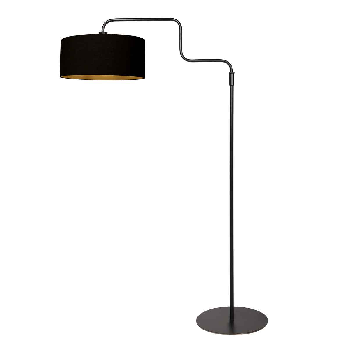 Lampadaire noir ajustable avec abat-jour en tissu élégant Steinhauer Bloeba – Image 2
