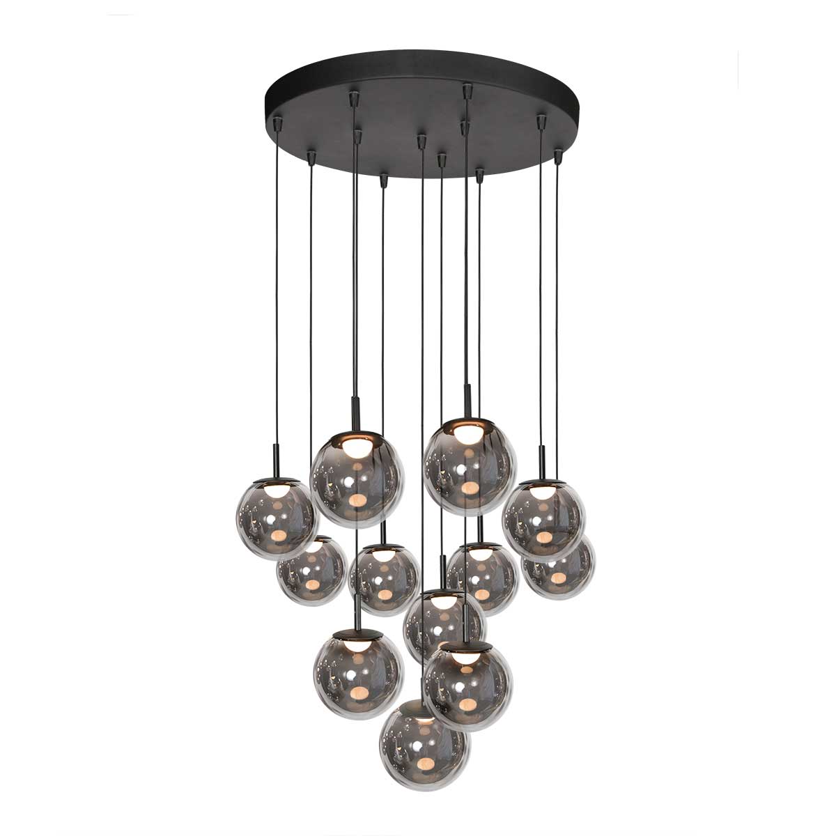 Suspension design en verre fumé LED noir Steinhauer Bollique – Image 8