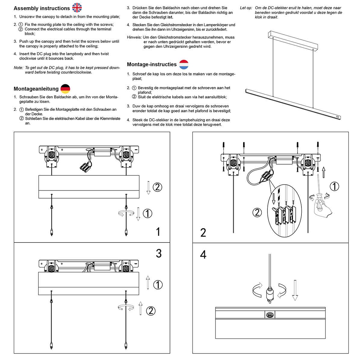 Suspension design en acier champagne avec variateur Steinhauer Fluxy – Image 7
