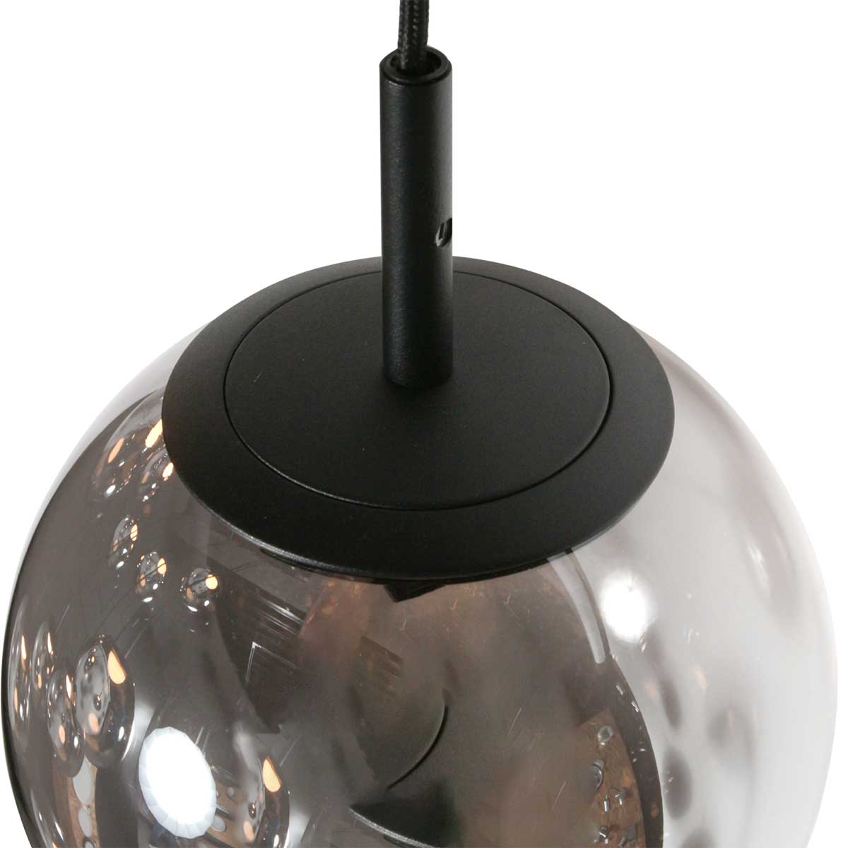 Suspension design en verre fumé LED noir Steinhauer Bollique – Image 6