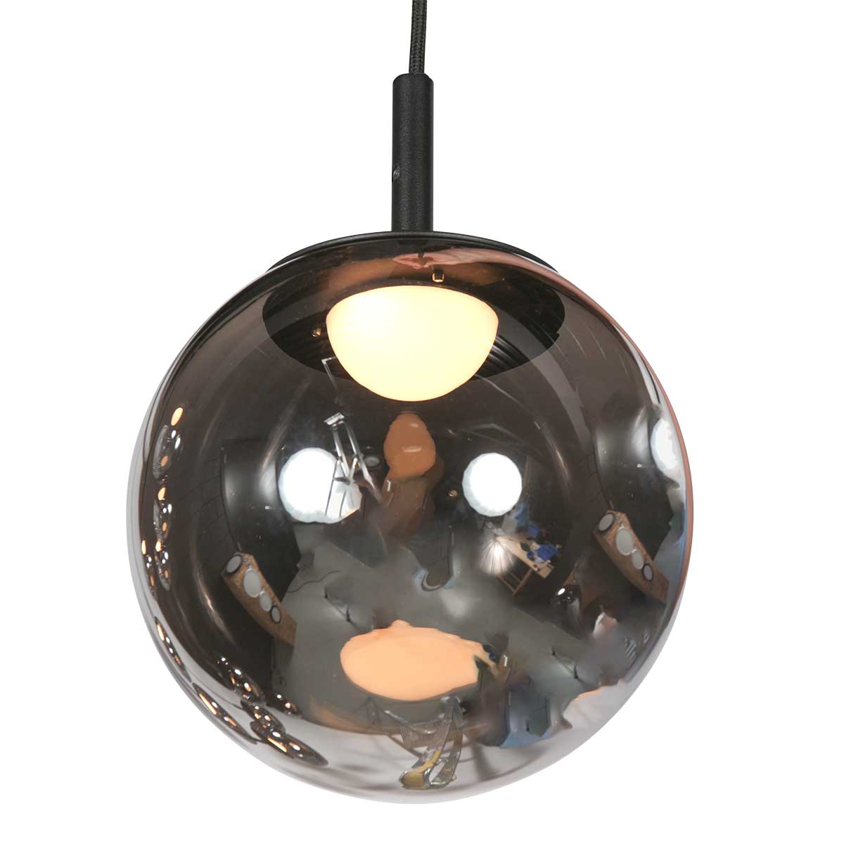 Suspension design en verre fumé LED noir Steinhauer Bollique – Image 9