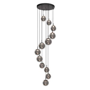 Suspension design en verre fumé LED noir Steinhauer Bollique