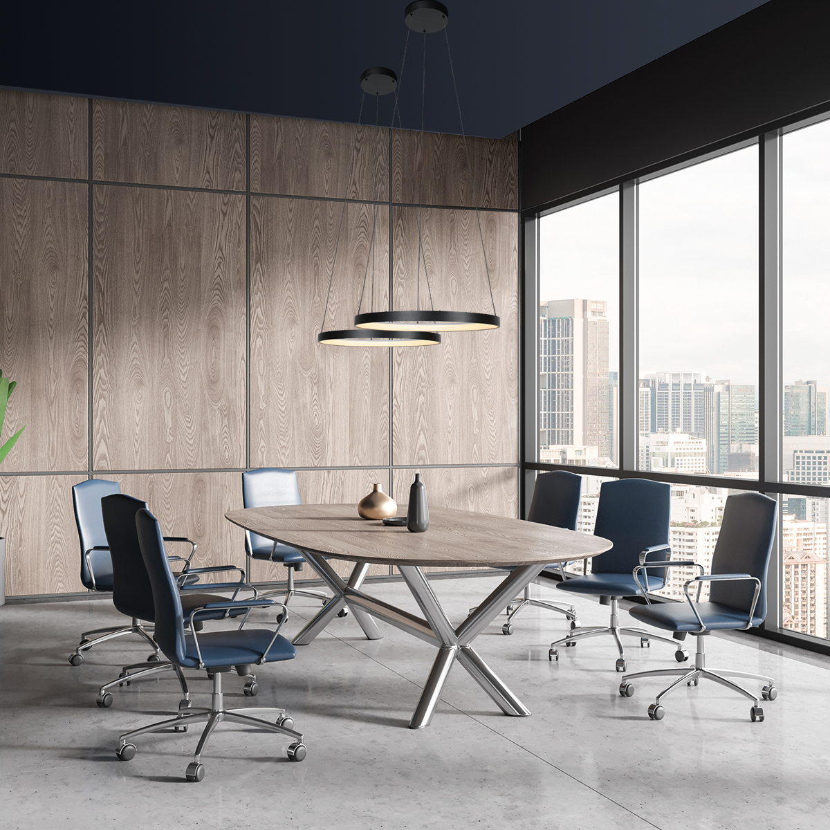 Suspension minimaliste anneau noir Mexlite Circolare – Image 3