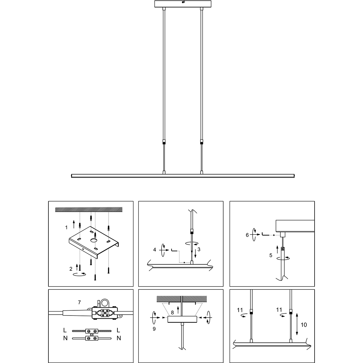 Lampe suspendue moderne en métal doré Steinhauer Zelena – Image 8
