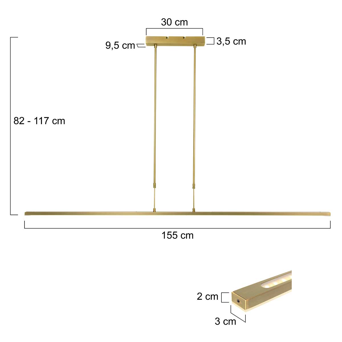 Lampe suspendue moderne en métal doré Steinhauer Zelena – Image 7