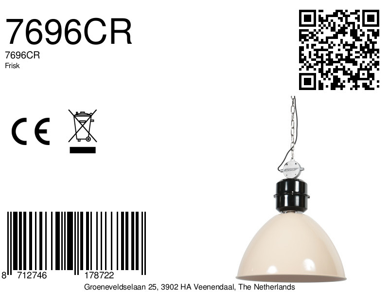 Grande suspension industrielle beige Anne Lighting Frisk – Image 15