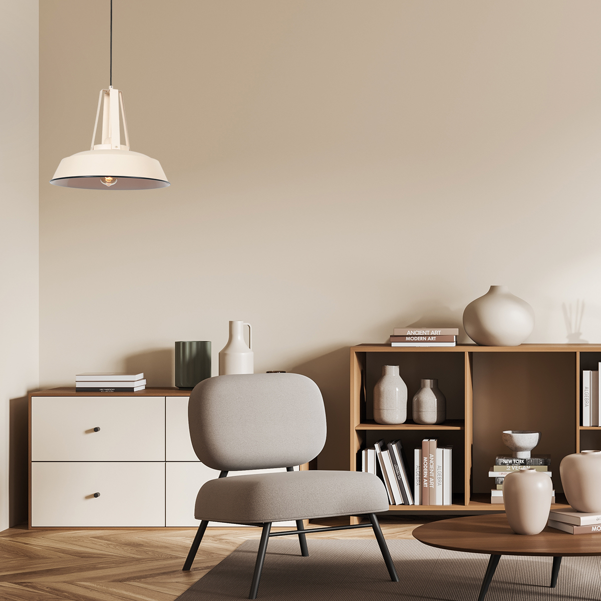 Suspension tendance couleur crème Mexlite Eden – Image 3