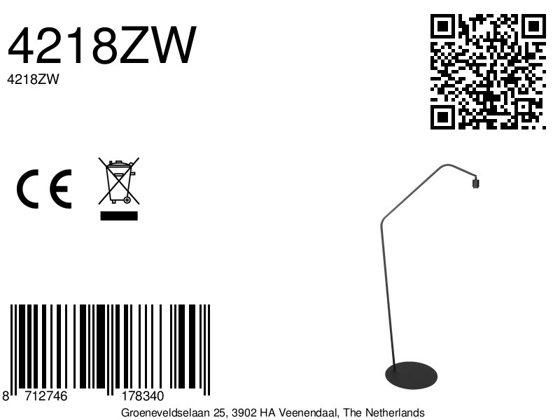 Lampe arc noire avec coude Anne Lighting ZigZag – Image 12