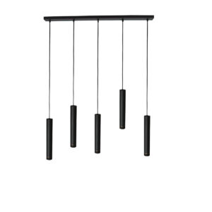 Lampe de table noire 5 lumières cylindriques Mexlite DownLume