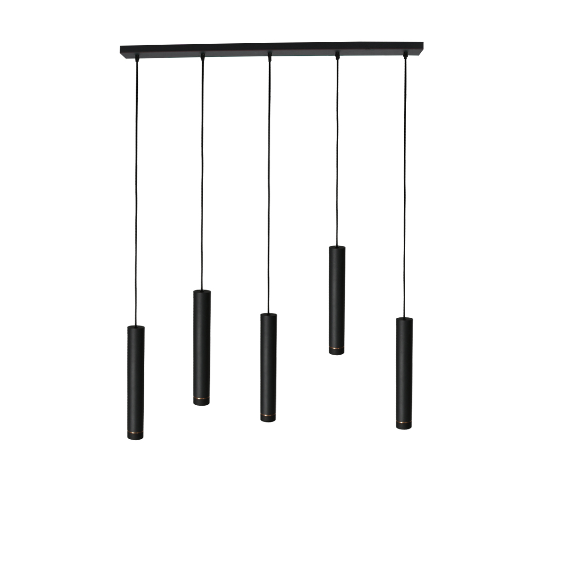 Lampe de table noire 5 lumières cylindriques Mexlite DownLume