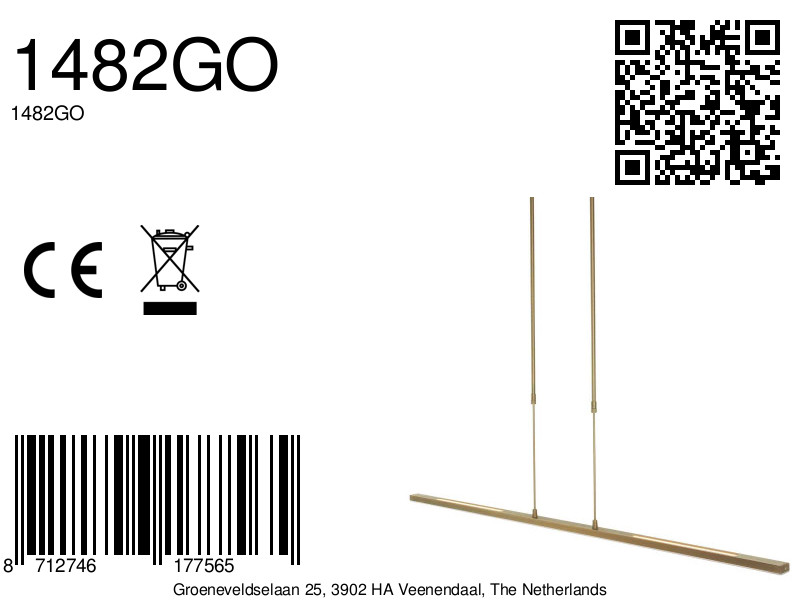 Lampe suspendue moderne en métal doré Steinhauer Zelena – Image 18