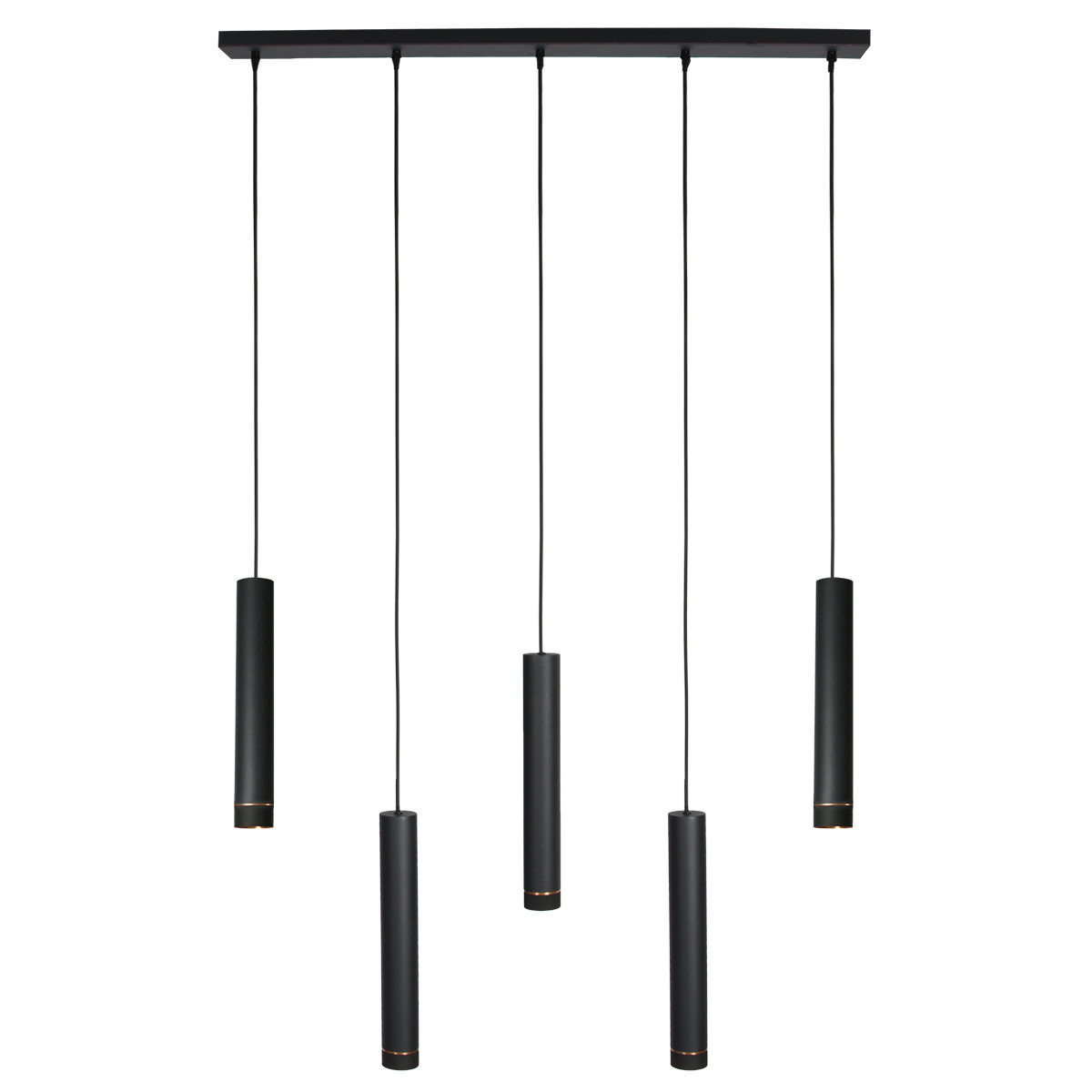 Lampe de table noire 5 lumières cylindriques Mexlite DownLume – Image 6