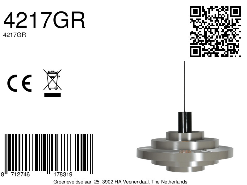 Suspension grise à structure d’anneaux ouverts Steinhauer Halo Cirque – Image 14