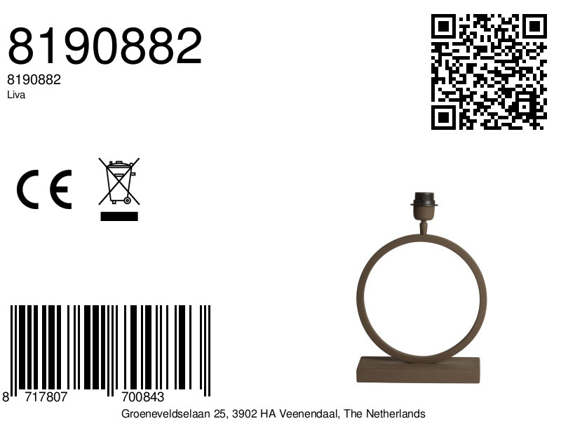 Piedestal de lampe minimaliste en forme de cercle Light & Living Liva – Image 8