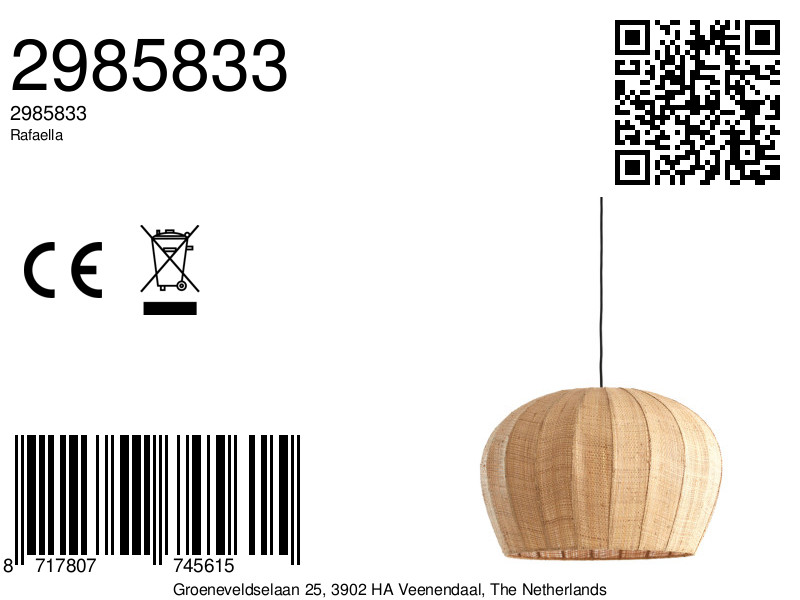 Suspension en rotin naturel Light & Living Rafaella – Image 9