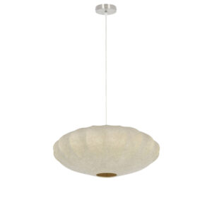 Suspension ronde crème avec abat-jour textile Light & Living Fay