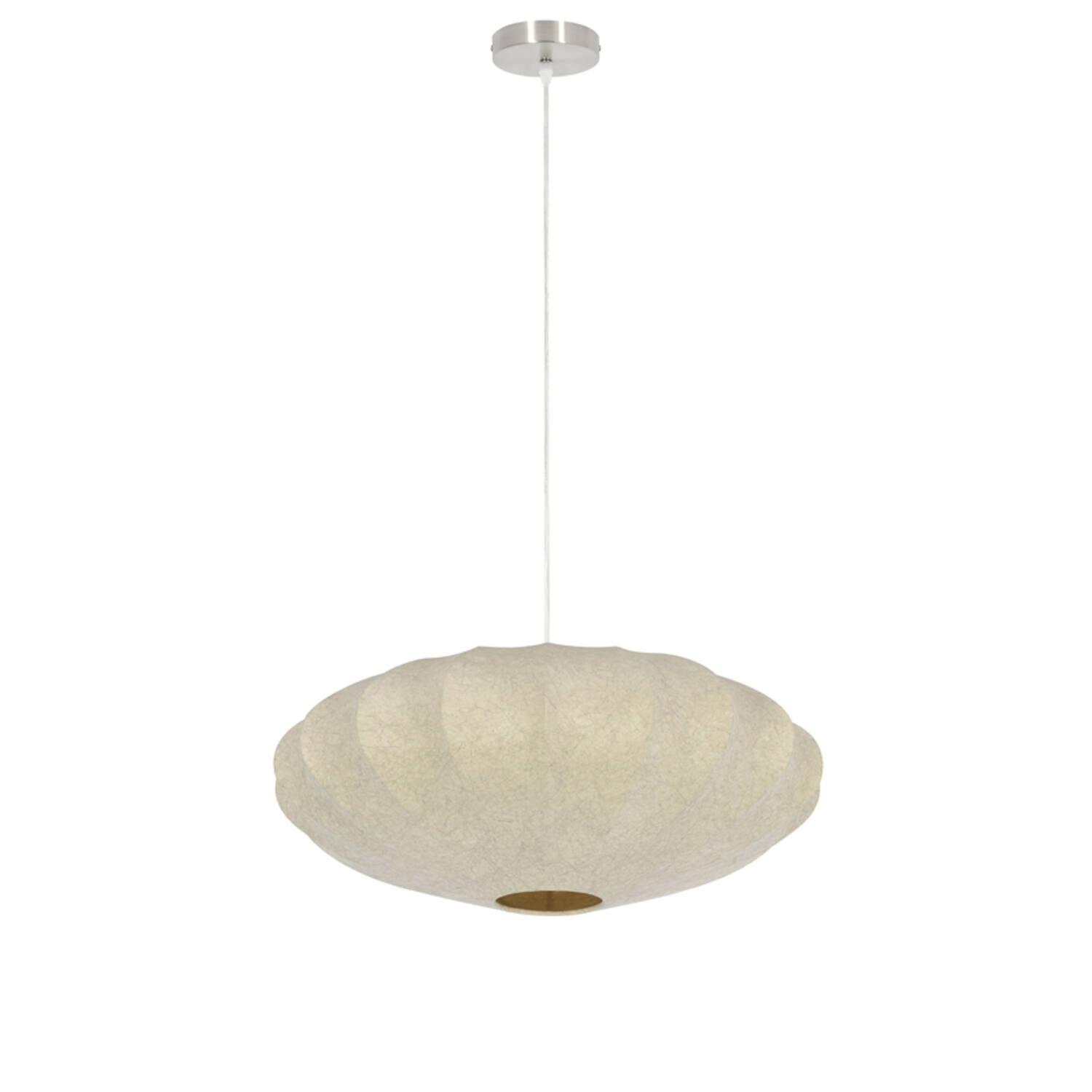Suspension ronde crème avec abat-jour textile Light & Living Fay