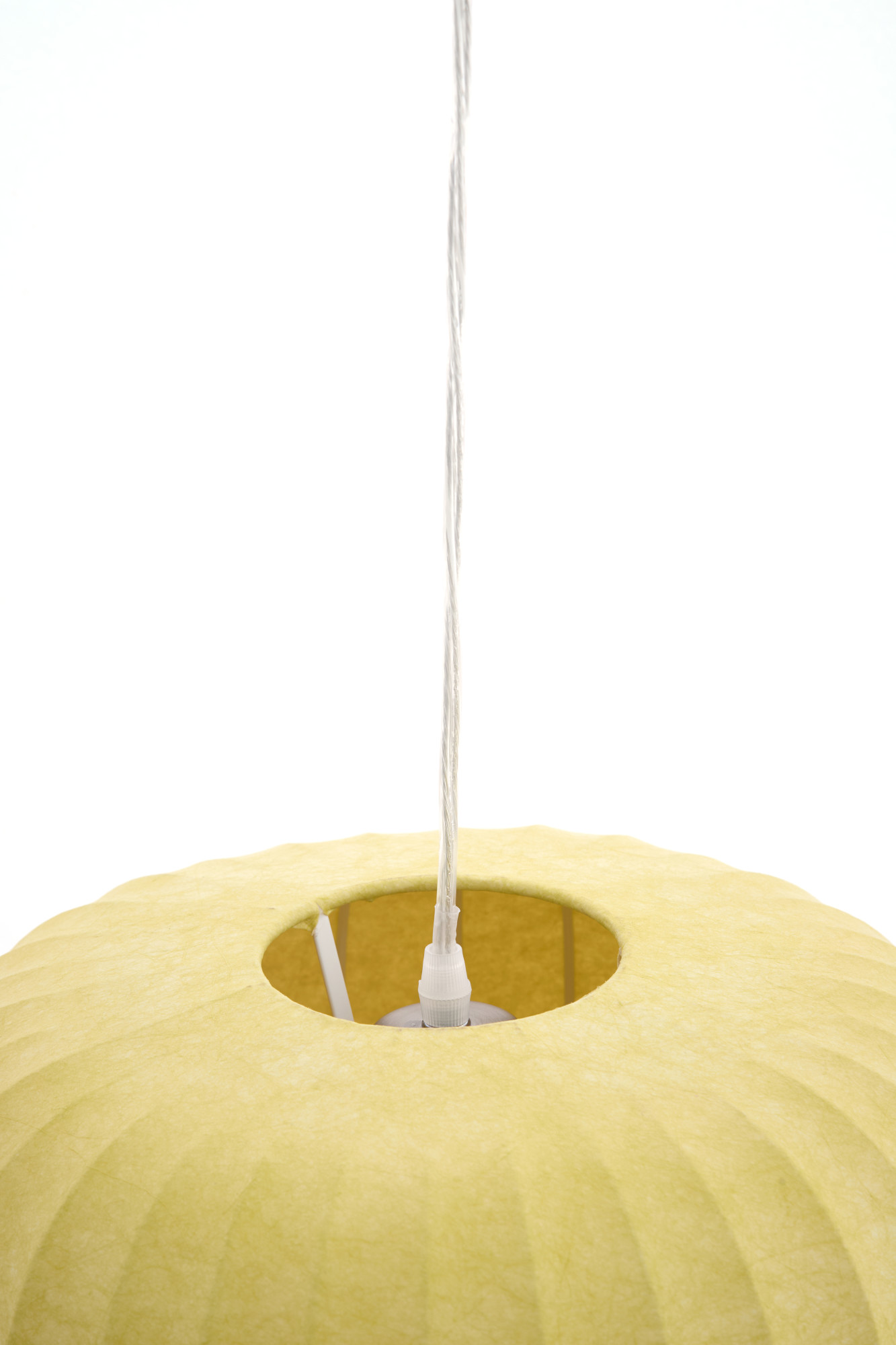 Suspension ovale en tissu jaune Light & Living Lexa – Image 3