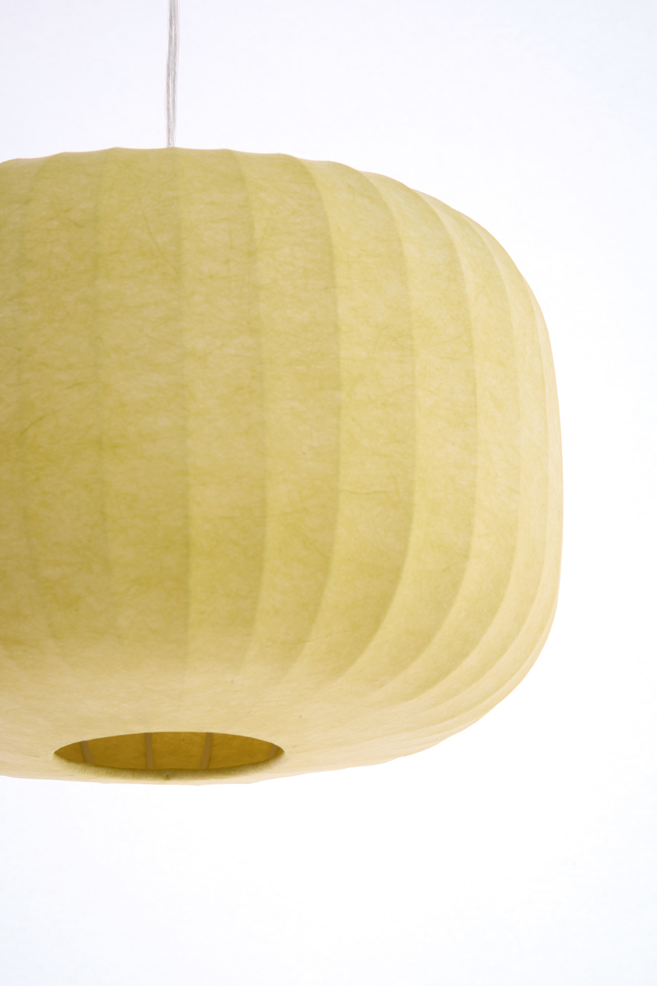 Suspension ronde en tissu jaune pâle Light & Living Lexa – Image 5