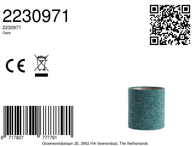 Abat-jour cylindrique bleu Light & Living Osire – Image 7