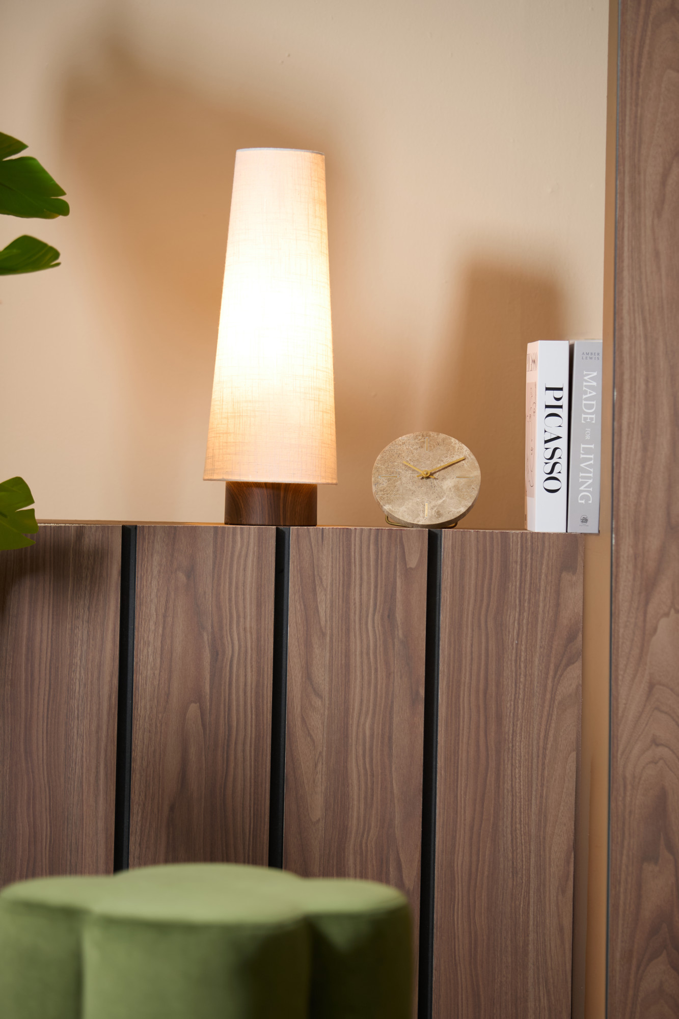Lampe blanche conique en tissu Light & Living Howie – Image 4