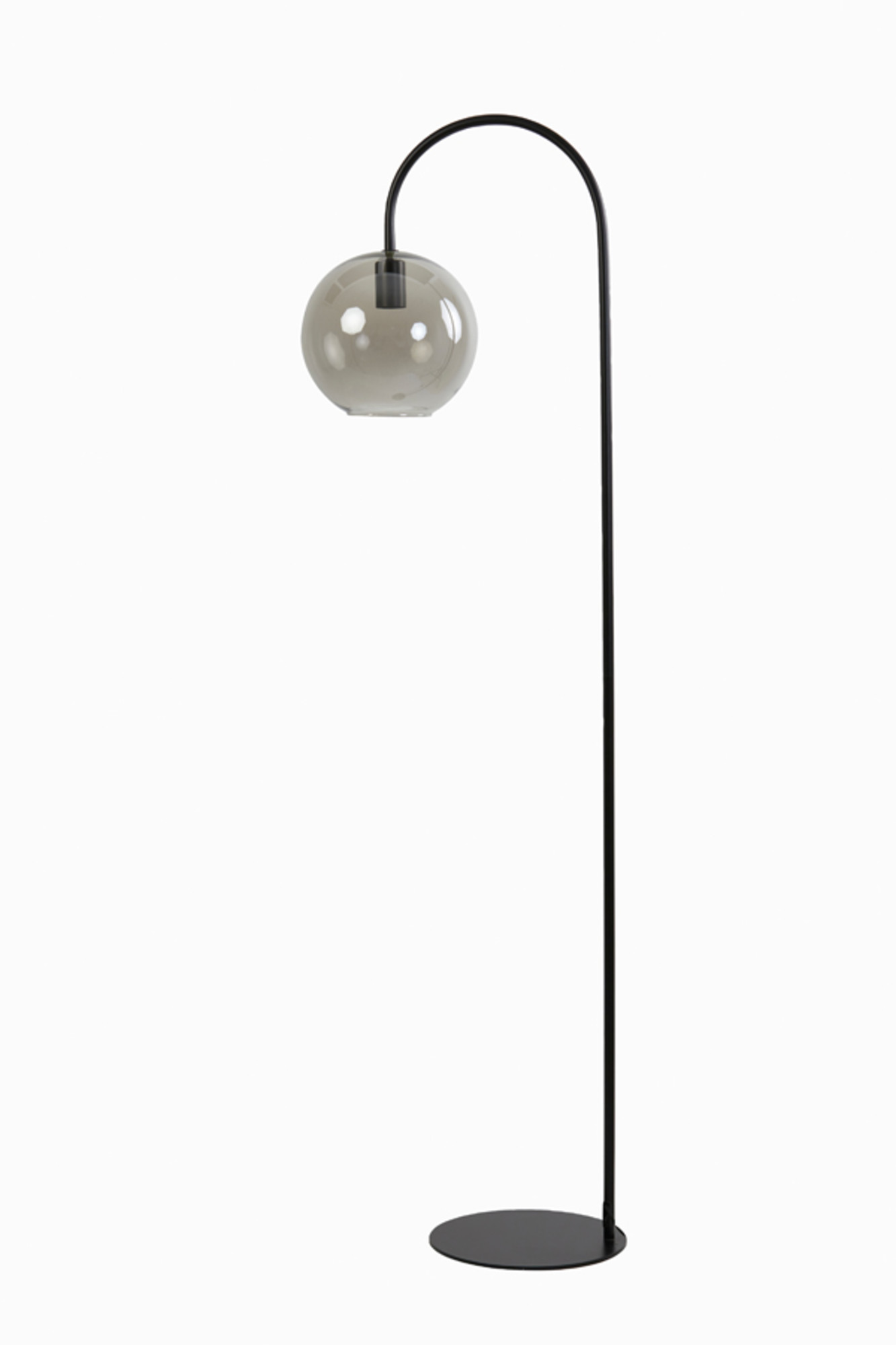 Lampadaire avec globe en verre fumé gris Light & Living Subar – Image 2