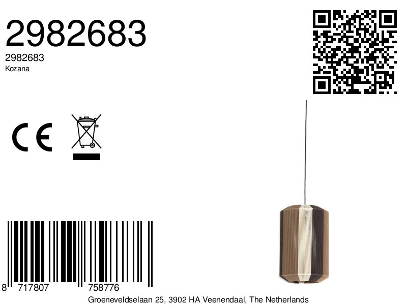 Suspension marron en carton Light & Living Kozana – Image 8