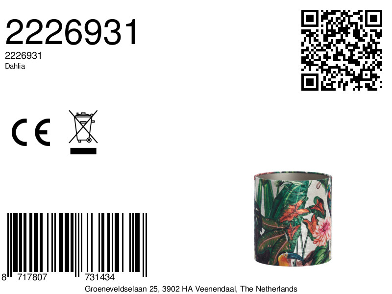 Abat-jour tropical avec motif floral Light & Living Dahlia – Image 8