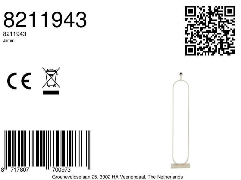 Support de lampe en métal oval Light & Living Jamiri – Image 8