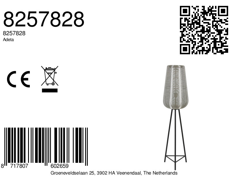 Lamp sur pied en métal moderne Light & Living Adeta – Image 9