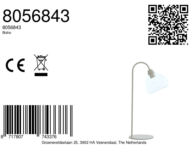 Lampe de table en verre avec pied en métal Light & Living Bisho – Image 5