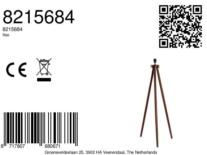 Piedestal lamp à trois pattes Light & Living Ilias – Image 9