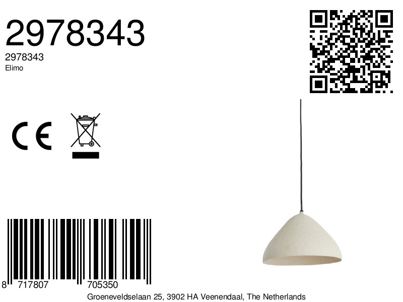 Suspension beige au style naturel Light & Living Elimo – Image 9