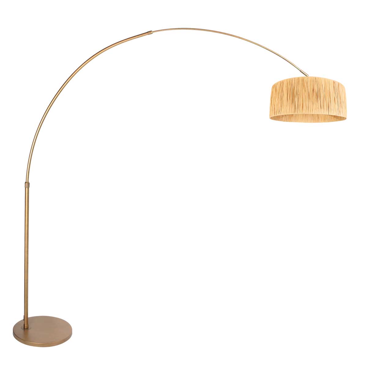 Lampadaire bronze classique avec abat-jour en jonc Steinhauer Sparkled Light