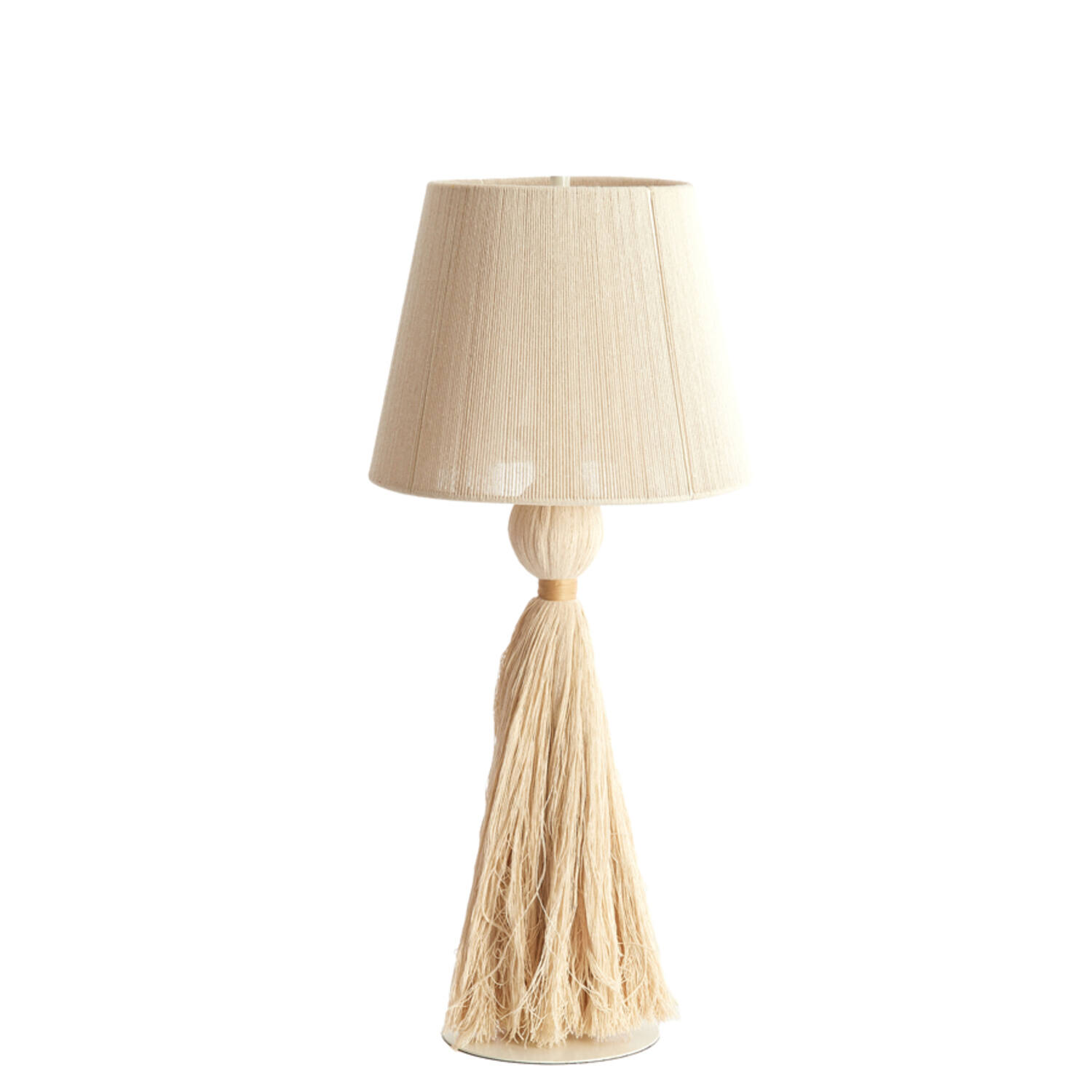 Lampe de table beige avec pompon décoratif Light & Living Espino